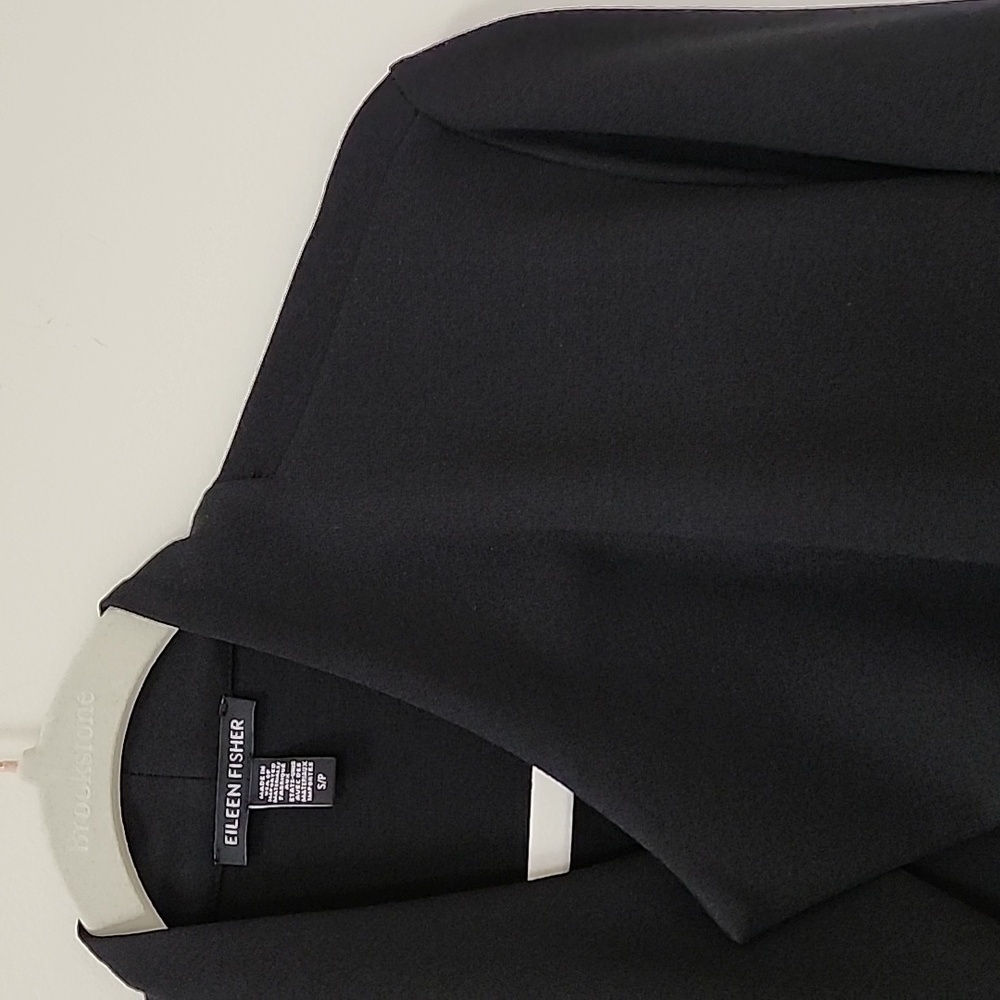 Eileen Fisher preppy Black Drape Open Blazer Office Siren size Small - Picture 8 of 17